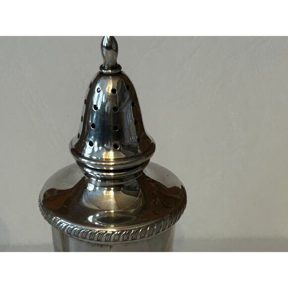 Antique Hunt 1930s 1940s braided Tall Sterling Silver Salt and Pepper Shakers - Picture 2 of 14